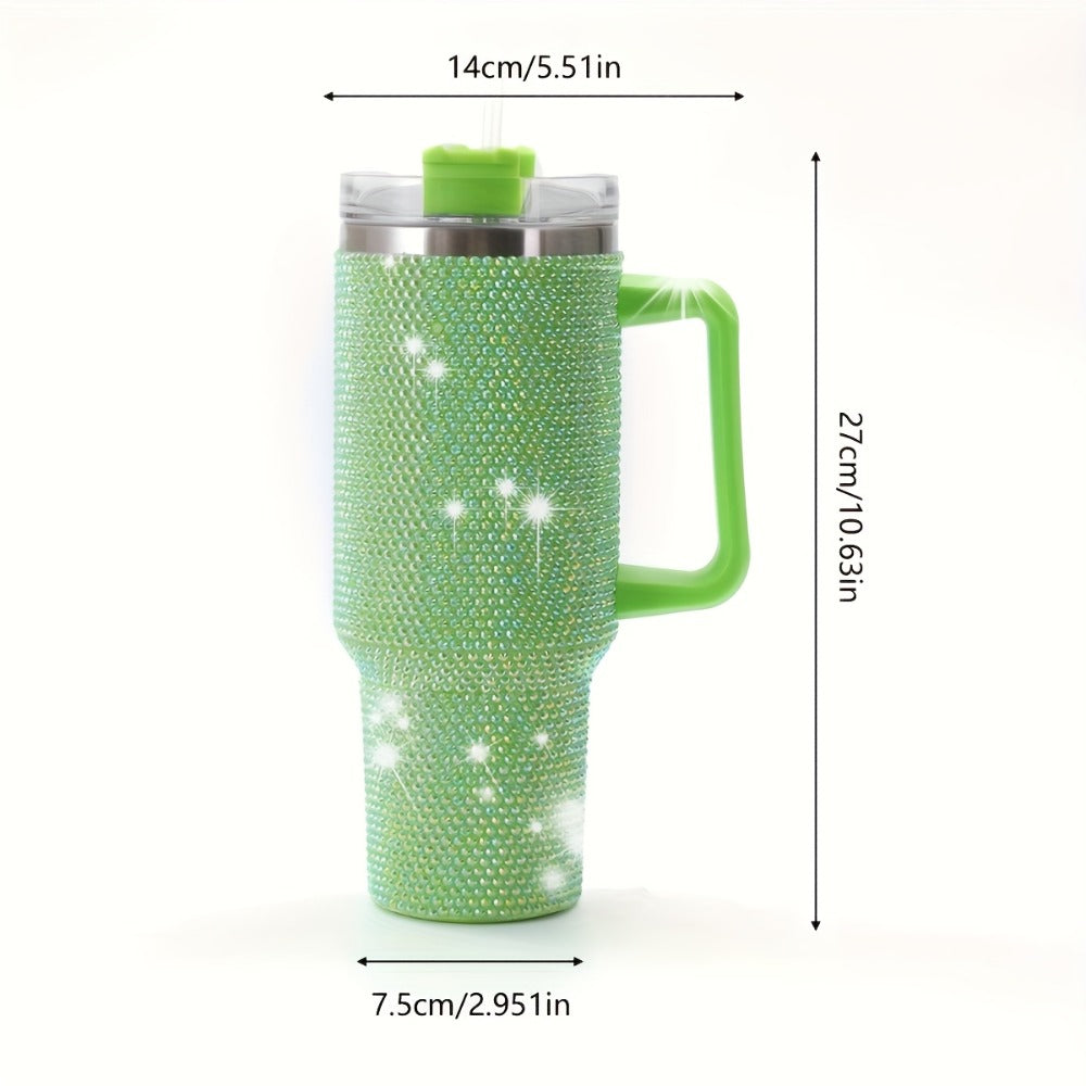 40oz Rhinestone Tumbler Insulated Stainless Steel Travel Cup - Diamond Glitter Design, Hot & Cold Drinks, Multiple Colors, Birthday Christmas Gift