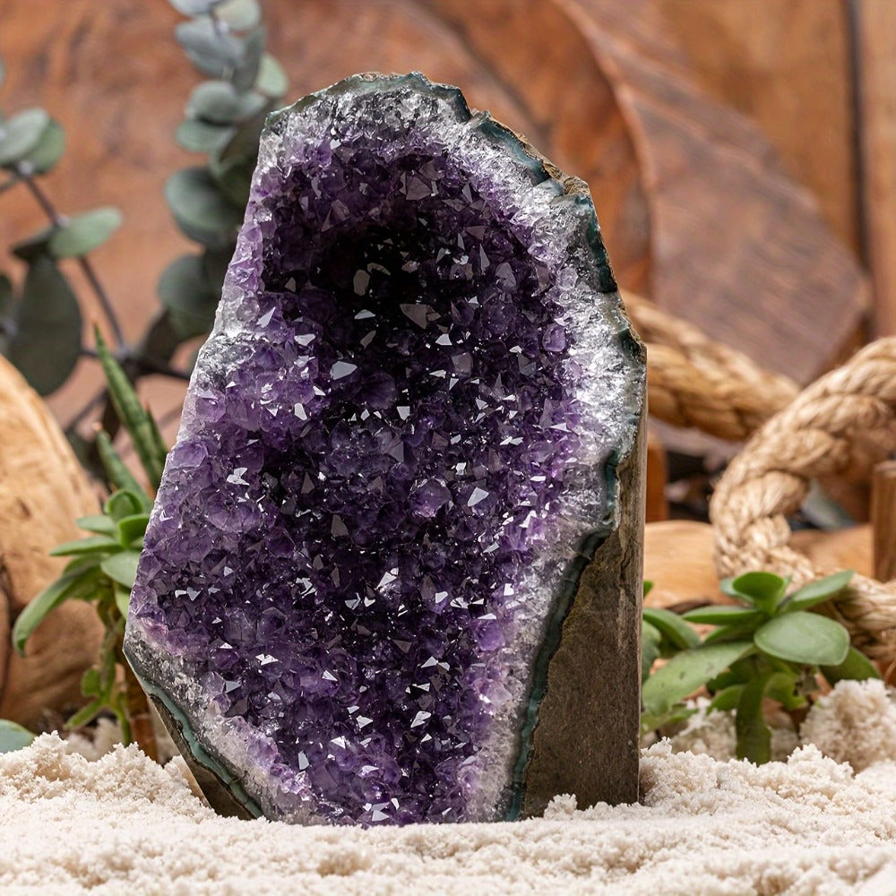 Amethyst Crystal Cave Cluster Natural Uruguayan Polished Edges Geode Home Office Decor Meditation Healing Crystal Birthday Holiday Hanukkah Thanksgiving Gift
