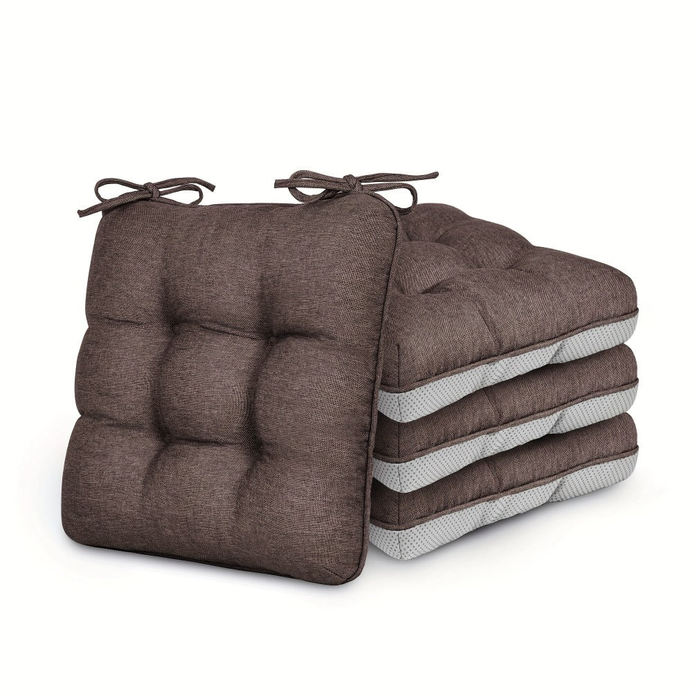 Memory Foam Chair Cushions 4/8 Pack, Non-Slip Seat Pads for Dining Chairs, Kitchen, Office & Patio ¨C Indoor Outdoor Chair Pads M/L Size