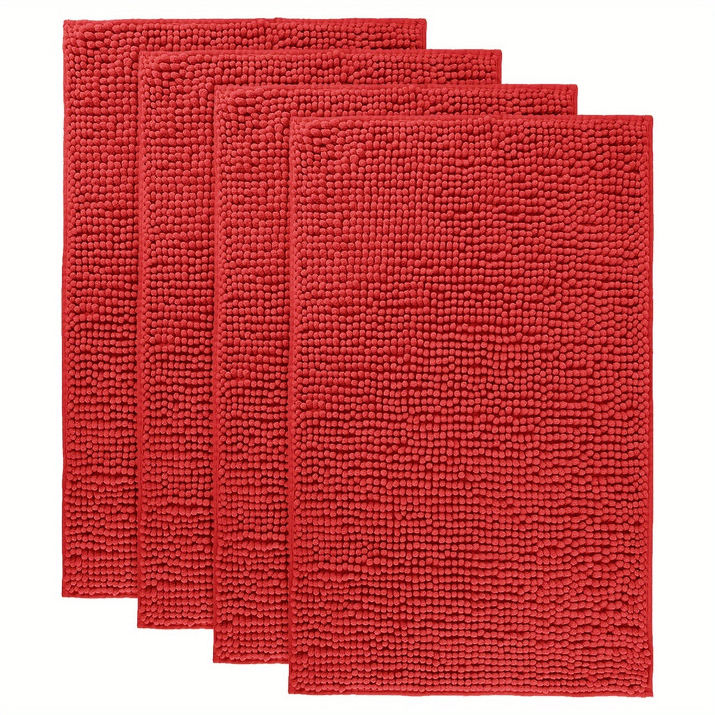 Chenille Bath Rug Extra Thick Soft Absorbent Non-Slip Bathroom Mat Machine Washable, Multiple Sizes & Colors