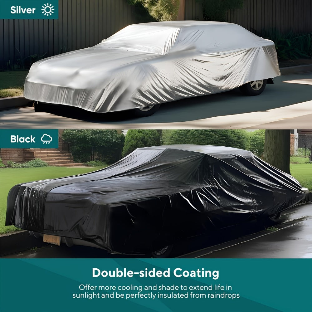 Heavy Duty Waterproof Tarp 2-Pack 10Mil 150GSM Black Silver ¨C Tear-Proof Polyethylene Cover with Reinforced Grommets for Roof Pool Boat Car Camping & Outdoor