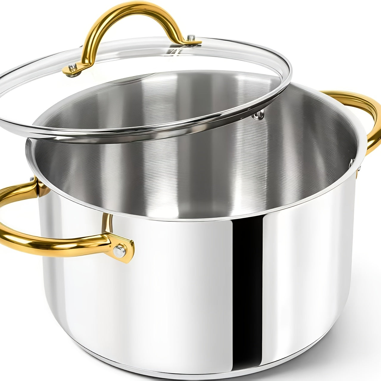 Stainless Steel Non-Stick Cookware Set 1 11 & 13 Piece ¨C Non-Toxic Dishwasher & Oven Safe Kitchen Cooking Set | Frying Boiling Stir-Fry Pots and Pans | Golden Silver Pink Orange Home & Catering