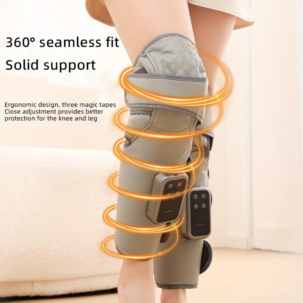 Knee Massager with Heat ¨C Electric Air Compression Knee Wrap, 3 Heating Levels & 3 Massage Modes, USB Rechargeable Cordless Knee Brace Massager for Arthritis, Joint Pain Relief & Muscle Recovery