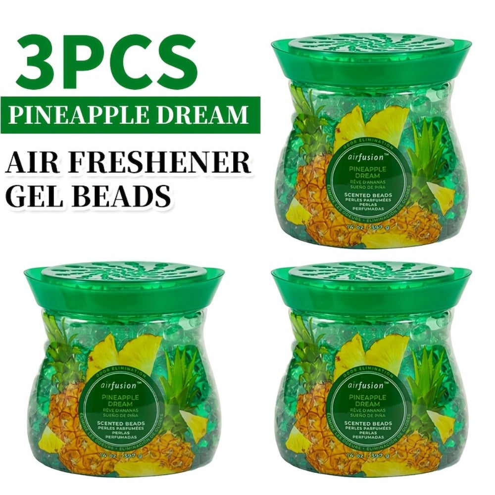 Air Freshener Scented Beads 3-Pack ¨C Long-Lasting Fragrance Beads, Multi-Purpose Odor Eliminator for Home, Car, Closet, Bathroom & Office, Essential Oil Aromatherapy, 6 Scents Available