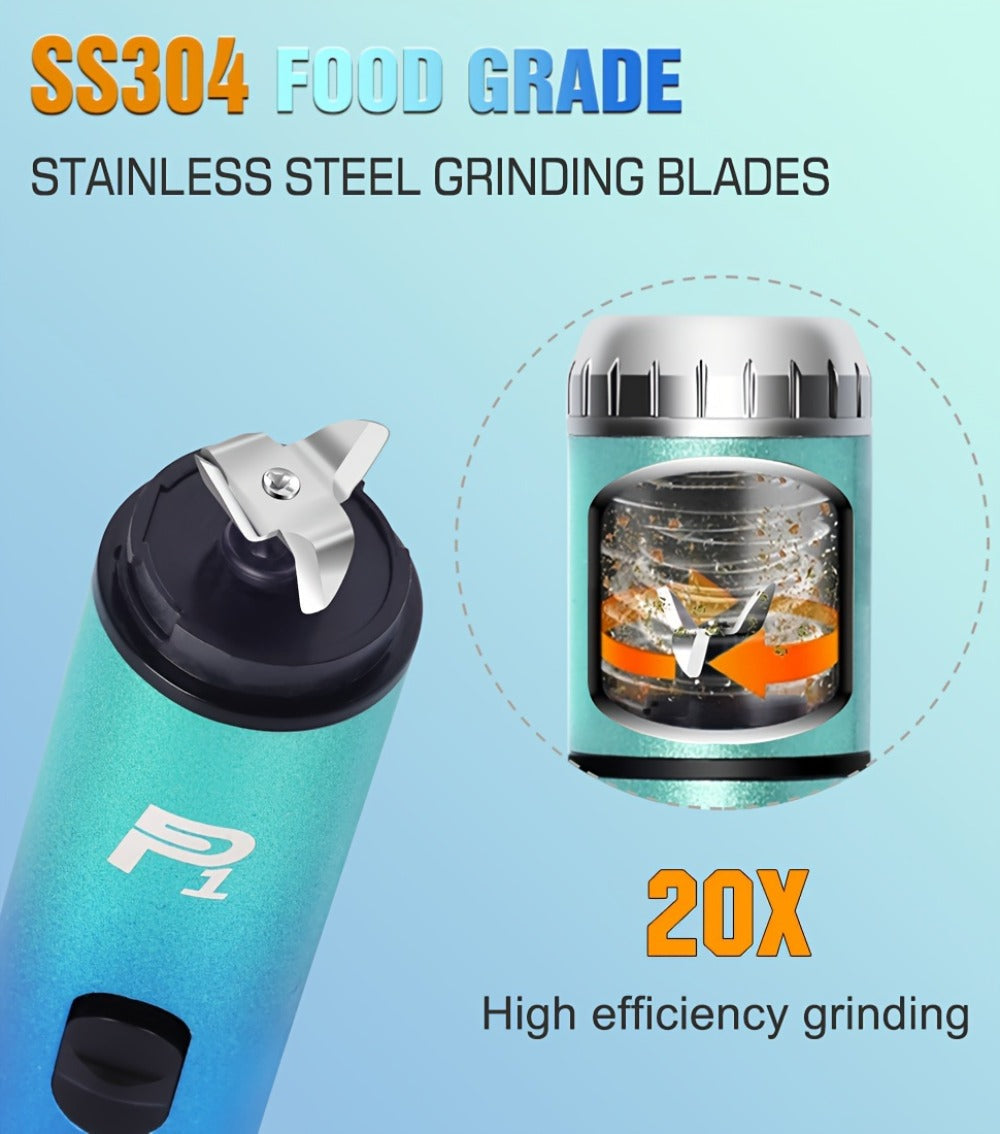 Electric Herb Grinder USB Rechargeable ¨C Portable Spice Mill with One-Button Operation, Travel Bag, Funnel & Cleaning Brush | 4 Colors Available