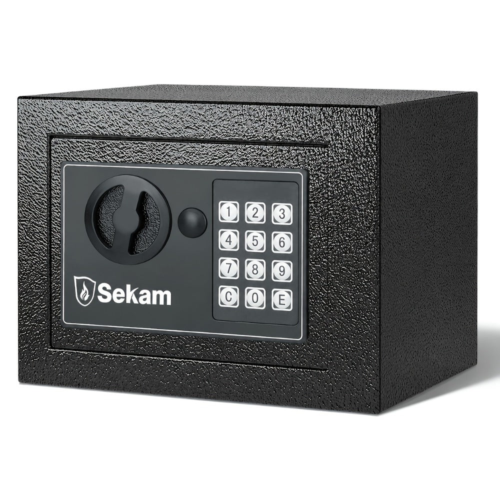 Fireproof Home Safe Box with Digital Keypad and Key Lock Heavy Duty Steel Security Safe for Money Documents Valuables Jewelry Passports 0.23 0.8 1.5 2.2 Cubic Feet Multiple Colors with Cash Bag
