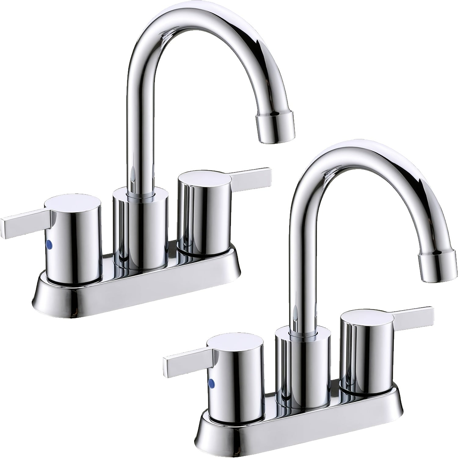 Bathroom Faucet 4-Inch 2-Handle Centerset ¨C 360¡ã Swivel Spout, Pop-Up Drain & Supply Lines Included, 2-3 Hole Vanity Sink Faucet for RV & Home, Brushed Gold, Matte Black, Nickel & Chrome