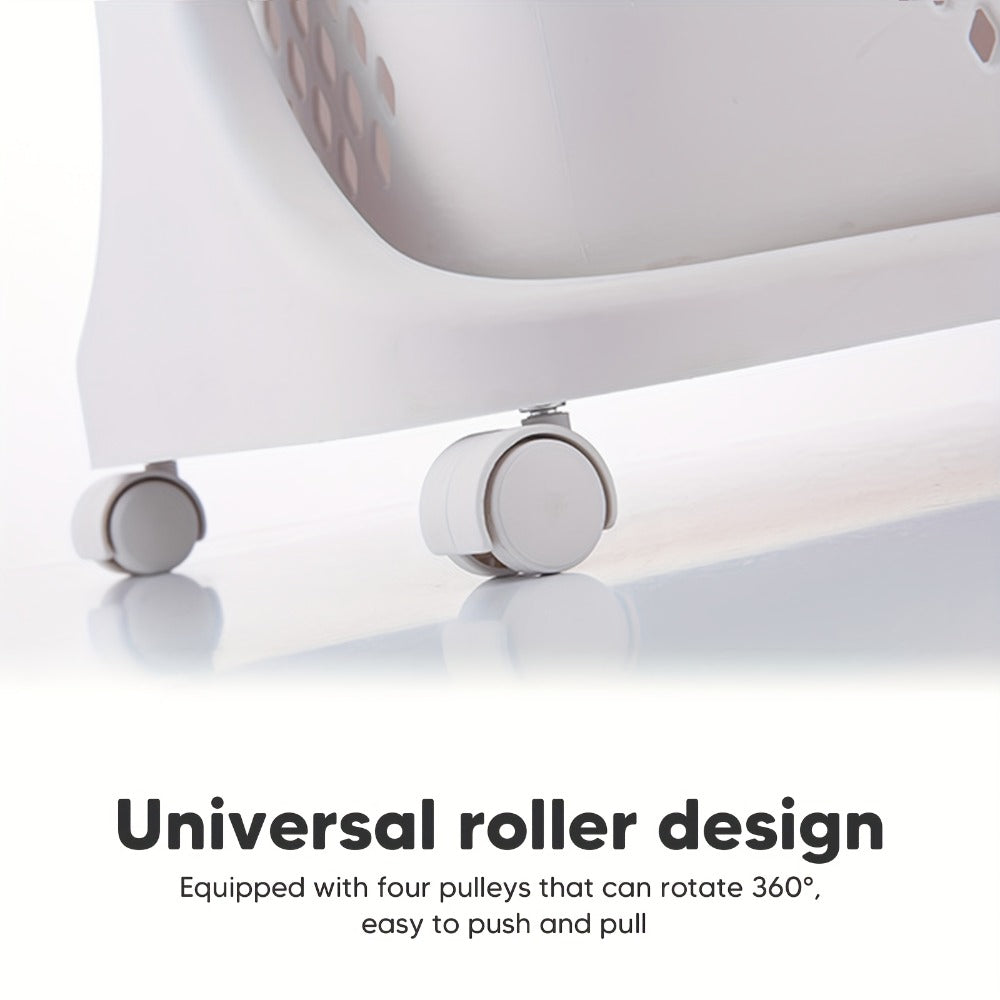 Rolling Laundry Hamper Cart with Wheels Multi-Tier | Large Capacity Laundry Basket with Removable Baskets | Wheeled Laundry Organizer for Laundry Room Bathroom Bedroom