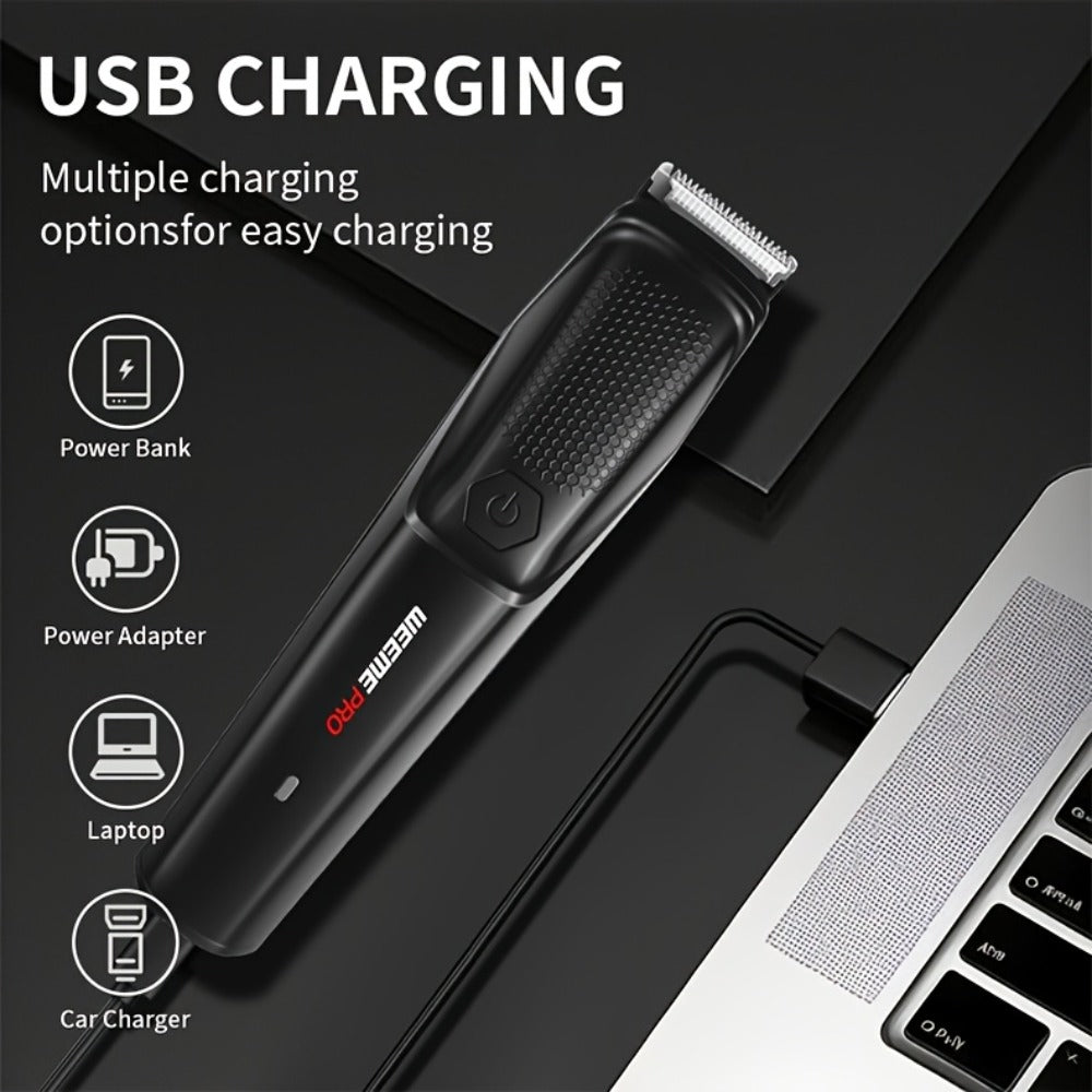Beard Trimmer for Men Cordless Hair Clipper Electric Shaver Facial Mustache Body Hair Grooming Kit USB Rechargeable All-in-One Grooming Tool Gift for Men Black