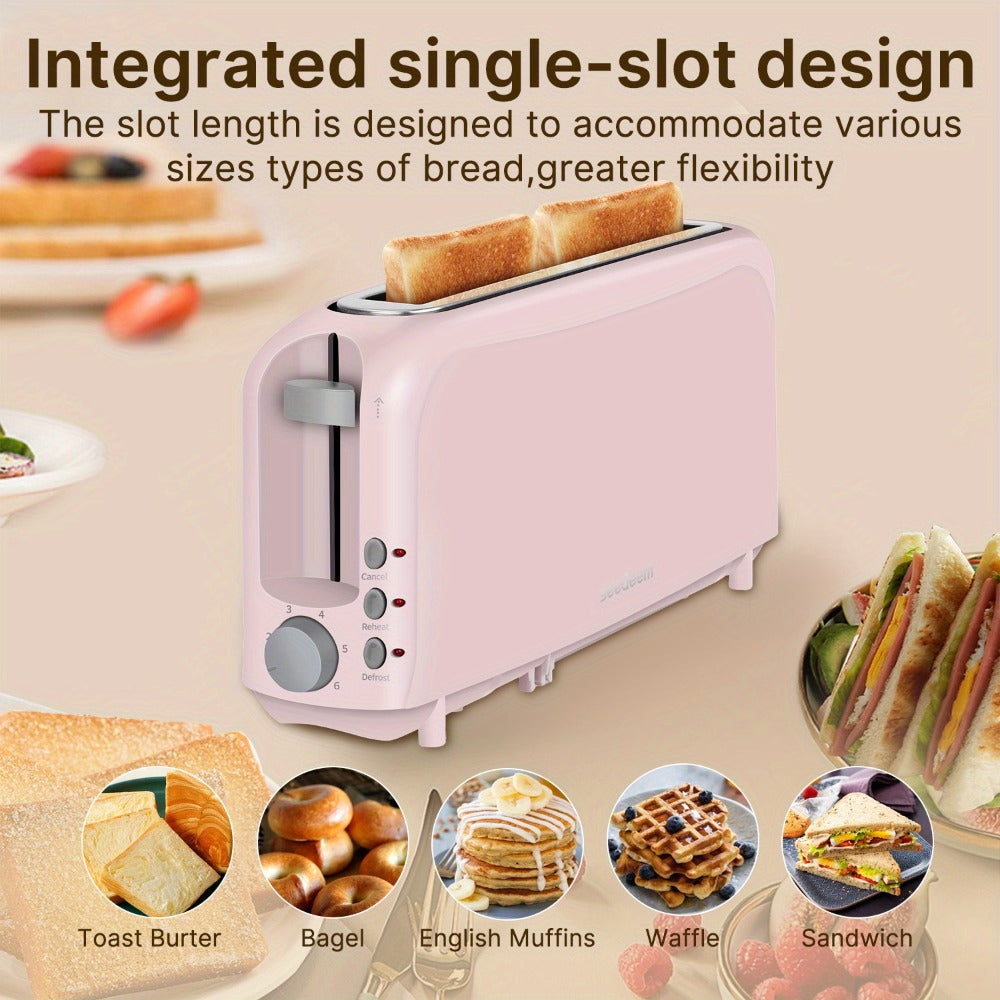 2-Slice Toaster ¨C 6 Shade Settings, Cancel, Reheat & Defrost Functions, Removable Crumb Tray, 750W Compact Design for Bread, Waffles & Bagels, Available in Red, White, Black, Yellow, Pink & Blue