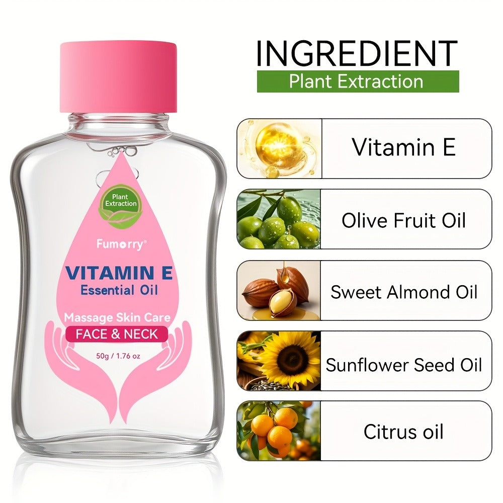 Vitamin E Essential Oil for Face, Neck & Body ¨C Natural Multi-Plant Extract Moisturizing Firming Nourishing Skincare Serum, Hydrating Massage Oil for All Skin Types, Korean Skin Care ¨C 50ml