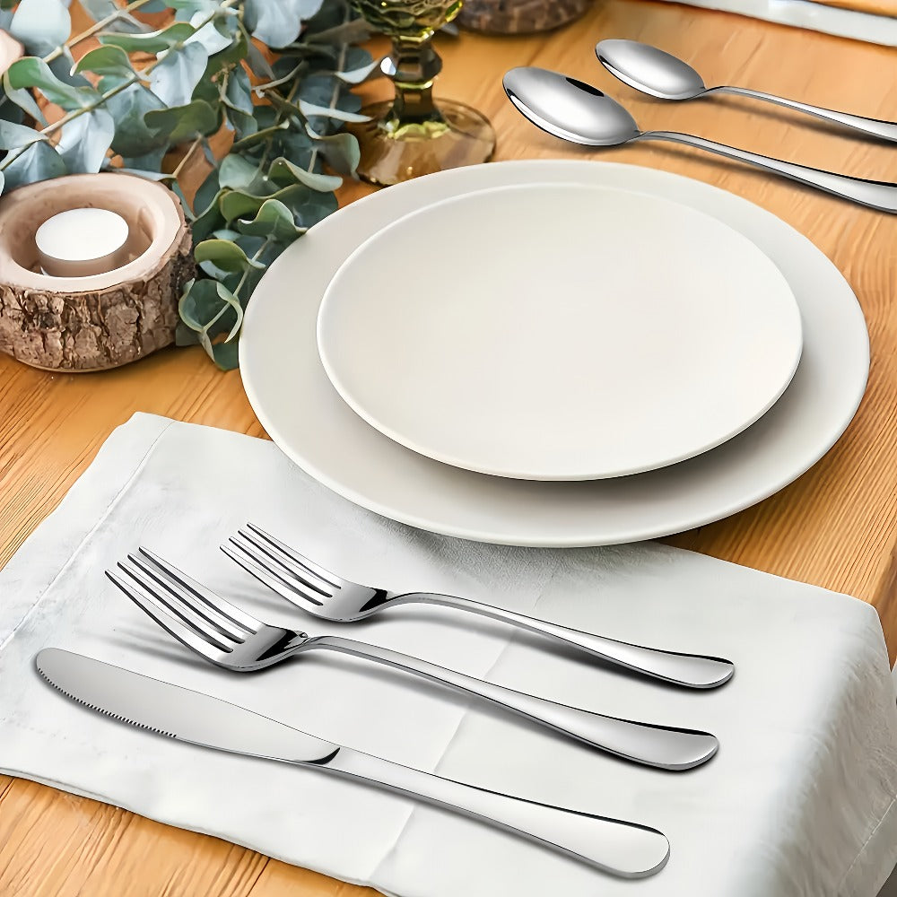 Stainless Steel Silverware Set 20 or 60 Piece ¨C Heavy Duty Commercial Grade, Dishwasher Safe, Rust-Proof & Non-Toxic Bulk Kitchen Tableware with Gift Box for Restaurant, Wedding & Home