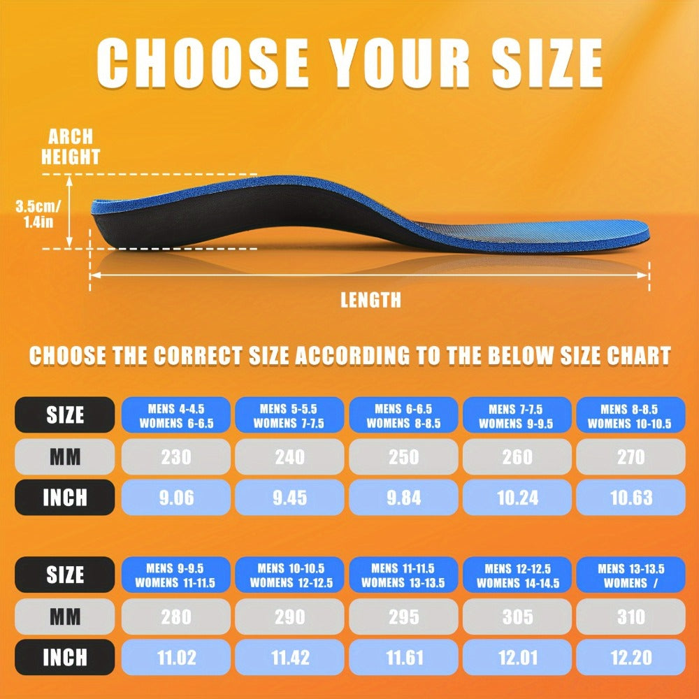 Arch Support Insoles for Men & Women, Heavy Duty Orthotic Shoe Inserts for Flat Feet, Plantar Fasciitis & Overpronation, Shock Absorbing Breathable Insoles for Work Boots, Running, Hiking, Standing All Day ¨C 6 Sizes