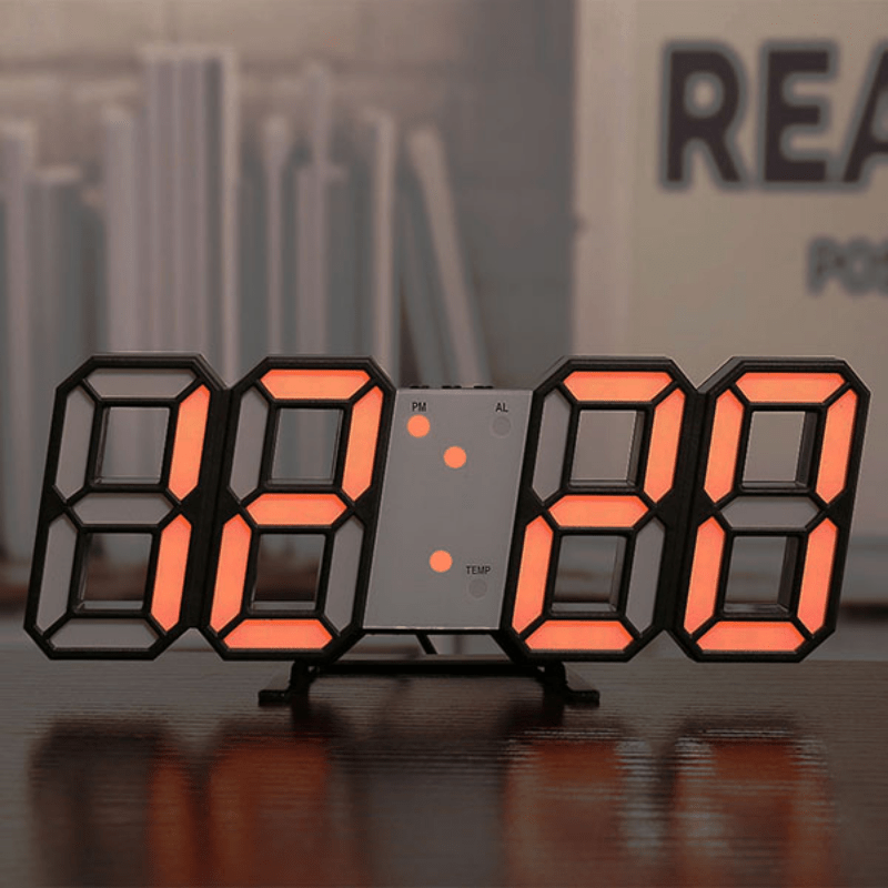 3D LED Digital Alarm Clock Colorful Night Light Home Decor Bedroom Desk Clock USB Powered