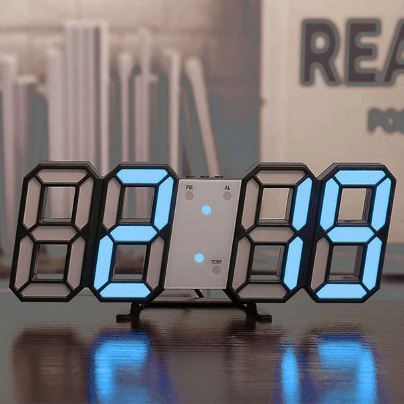 3D LED Digital Alarm Clock Colorful Night Light Home Decor Bedroom Desk Clock USB Powered