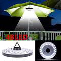 Patio Umbrella Light Battery Powered 48 LED ¨C 3 Brightness Modes Portable Outdoor Camping Light with Hook | 30-Hour Runtime for Patio, Garden, Beach, Tent & BBQ | Emergency Lantern Pole Light Gray