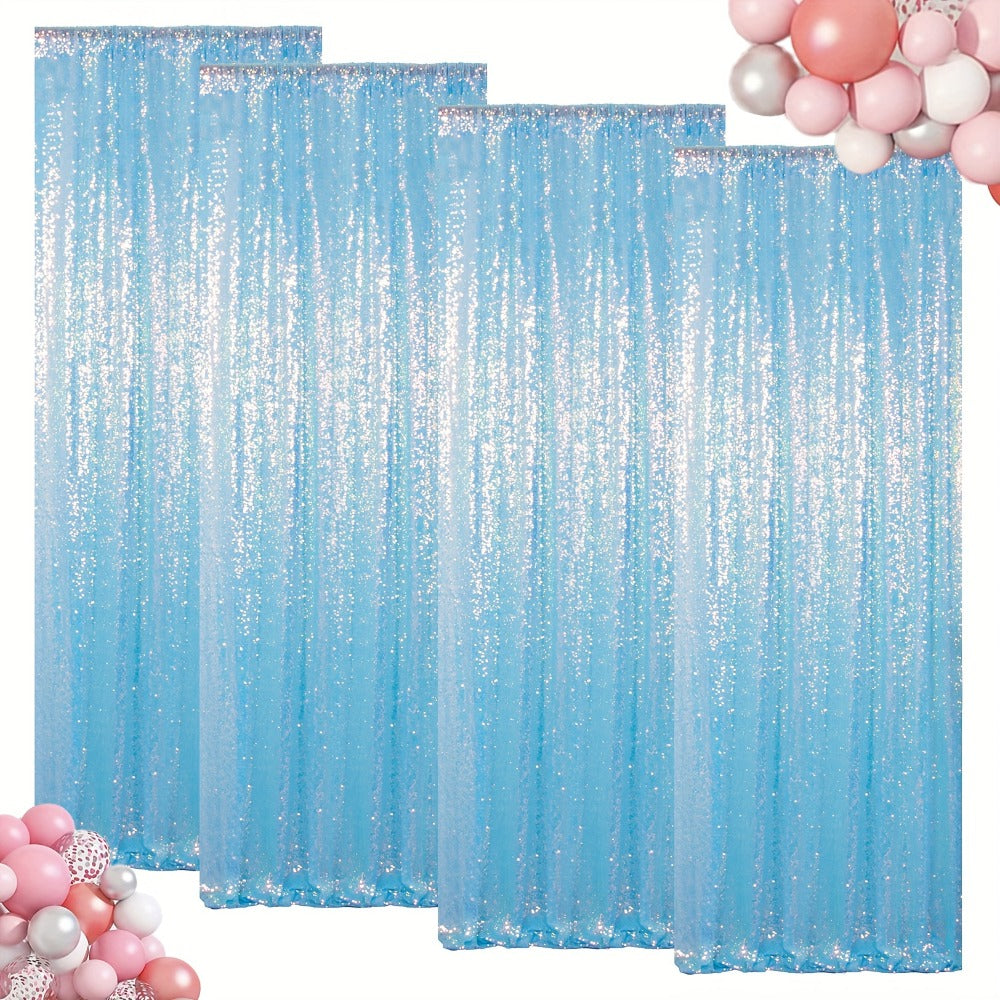 Sequin Backdrop Curtain for Party Wedding - 4x8ft Shimmering Glitter Curtain for Birthday Photo Booth Stage Decoration, Easy Hang, Multi-Color