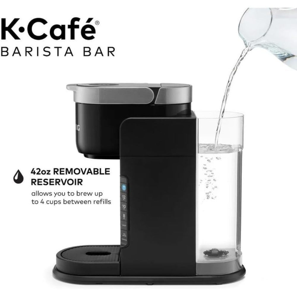 Keurig K-Caf¨¦ Barista Bar Single Serve Coffee Maker ¨C Hot & Iced Coffee, Cold Brew, Coffee Shot, Brew Over Ice, 3 Cup Sizes 8-12oz, 42oz Reservoir, K-Cup Compatible ¨C Black, Certified Refurbished