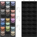 Over the Door Hat Organizer 24 Pocket - Baseball Cap Rack with Large Clear Pockets and 3 Hooks for Hat Storage Protection and Display in Closet
