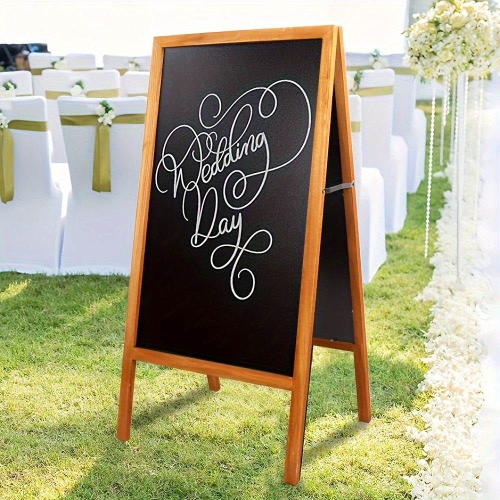 A-Frame Chalkboard Sign Double Sided Magnetic Wooden Standing Blackboard Menu Display Board for Restaurant Coffee Shop Bar Sidewalk Sandwich Board 39x20 Inch