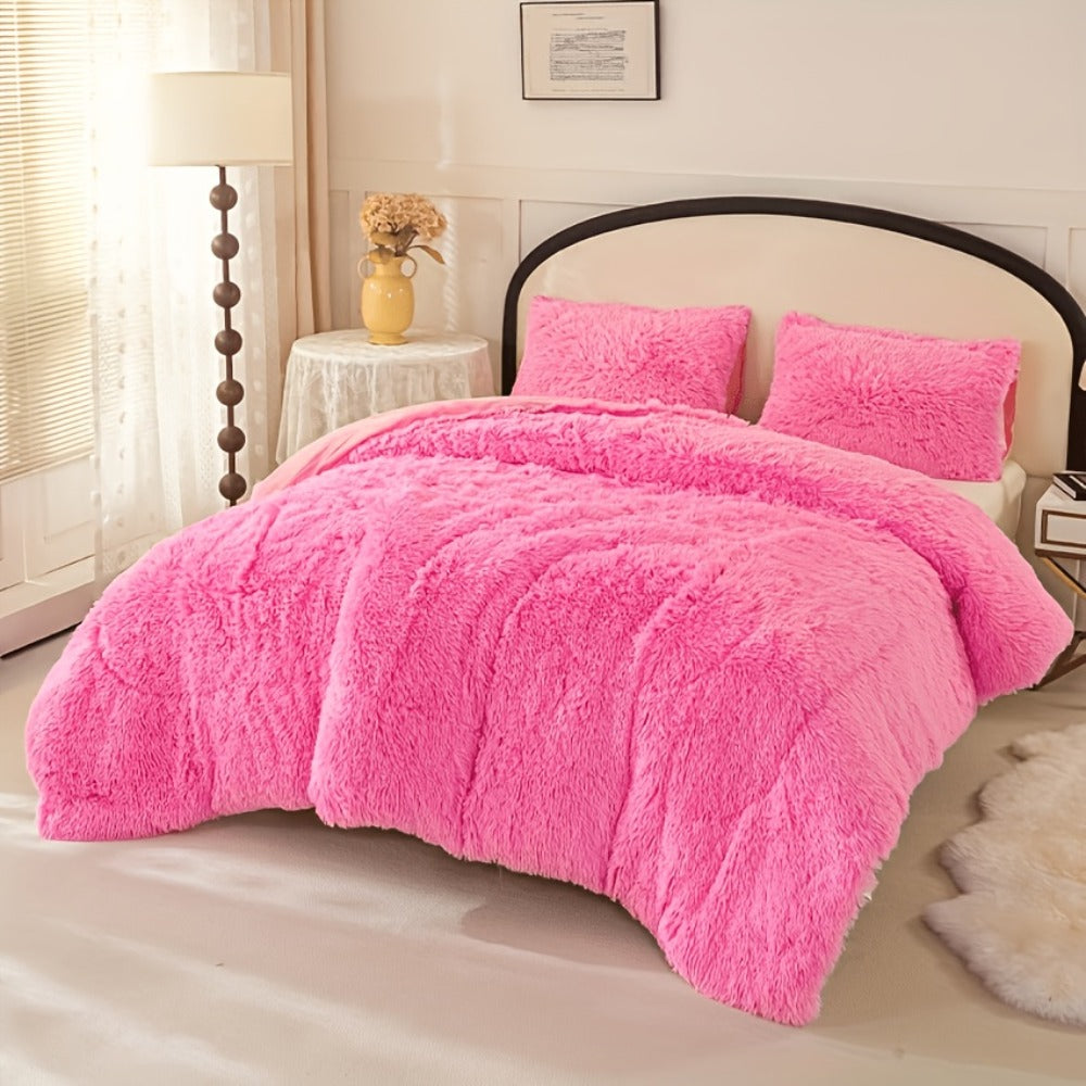 Plush Duvet Cover 100% Polyester Soft Warm Zipper Closure Cozy Bedroom Bedding Twin Full Queen King Solid Tie Dye 14 Colors for Bedroom Guest Room Dorm