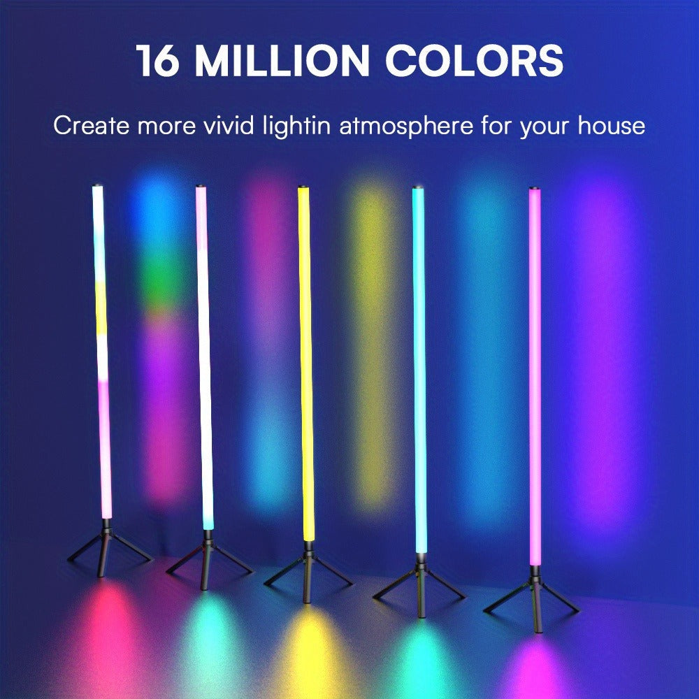 RGB Tube Light with Stand ¨C Smart App & Remote Control, Music Sync Color Changing, Timing, USB Powered for DJ Lighting, Photography, Dance Club, Game Room & Festival (1 or 2 Pack)
