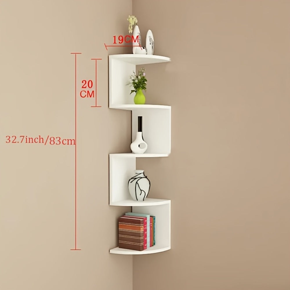 Corner Wall Shelf 3-5 Tier Floating Hanging Corner Shelf Wall Mounted Storage Organizer for Living Room Bedroom Kitchen Bathroom Office