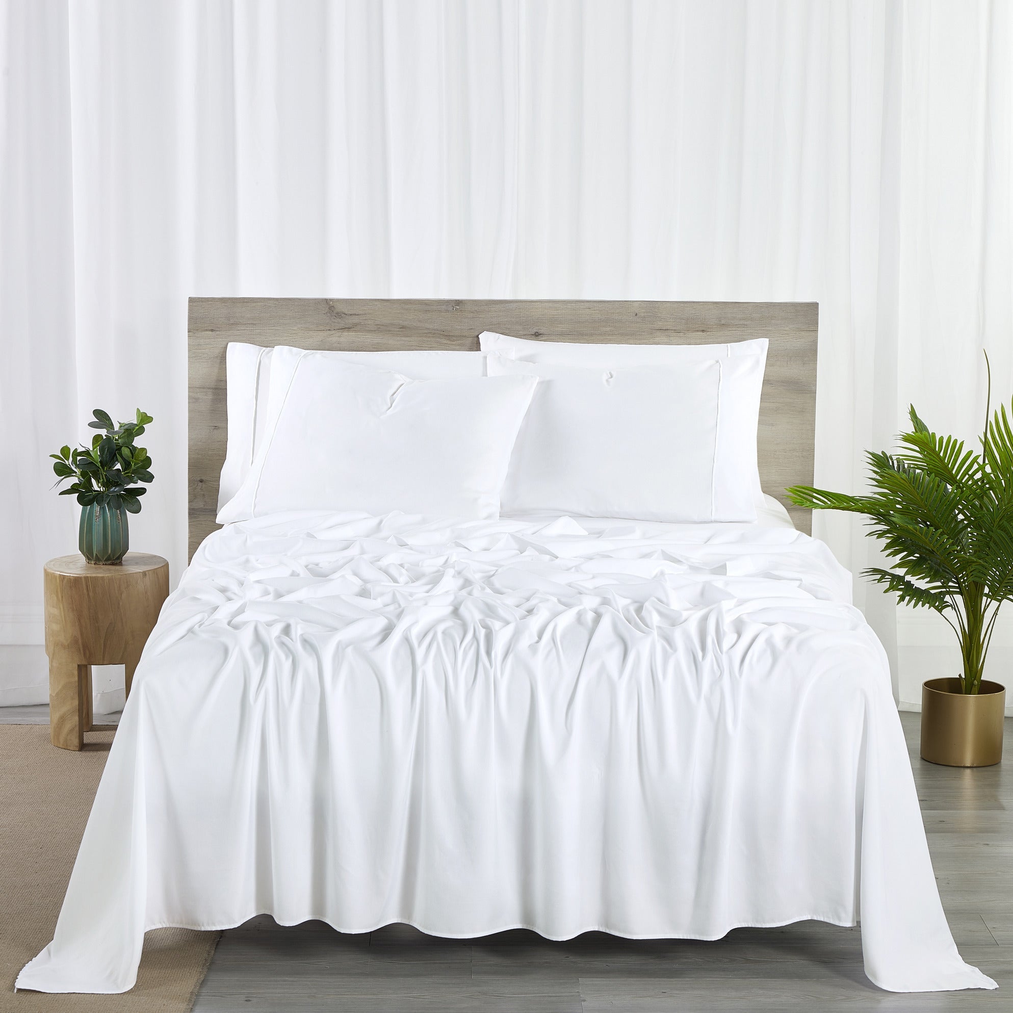 Bamboo Blend 6-Piece Sheet Set ¨C 2000 Thread Count SnugGrip Fitted Sheet 16¡± Deep Pocket Soft Wrinkle Resistant Twin Full Queen King Cal King