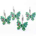Butterfly Shower Curtain Hooks 12pcs Colorful Decorative Rustproof Metal Rings for Bathroom Wardrobe Curtain Rod