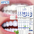 Hydroxyapatite Toothpaste 4-Pack ¨C 10% Nano Formula with Baking Soda, Deep Cleaning & Whitening Gel, Mint Fresh Breath, Fluoride-Free Daily Oral Care for Everyone, Home & Travel Sleek Tube Design (400g)