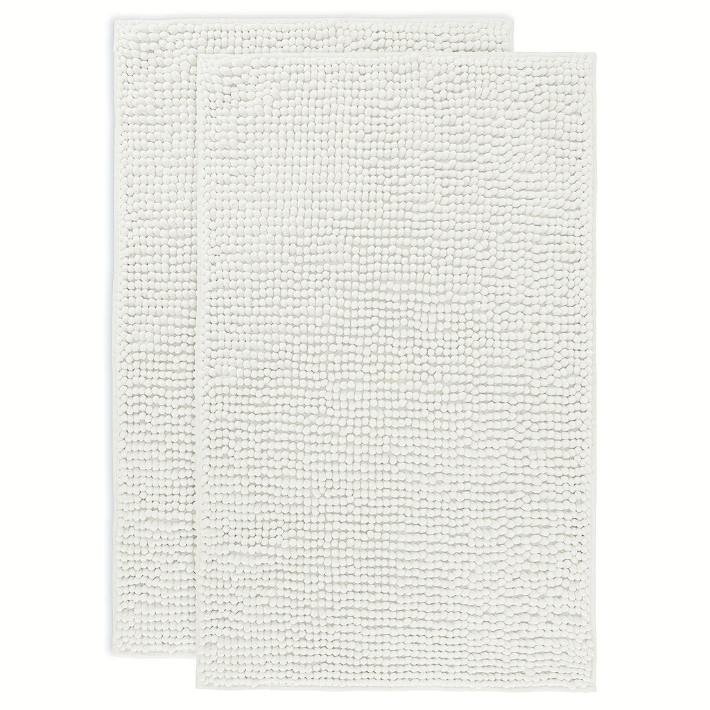 Chenille Bath Rug Extra Thick Soft Absorbent Non-Slip Bathroom Mat Machine Washable, Multiple Sizes & Colors
