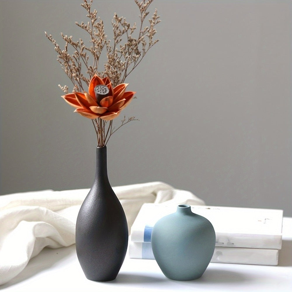 Ceramic Vase Set of 4 Small Vases for Dried Flowers Pampas Grass, Morandi Color Modern Farmhouse Home Decor, Boho Aesthetic Centerpiece Table Decoration Ceramics Vase Set