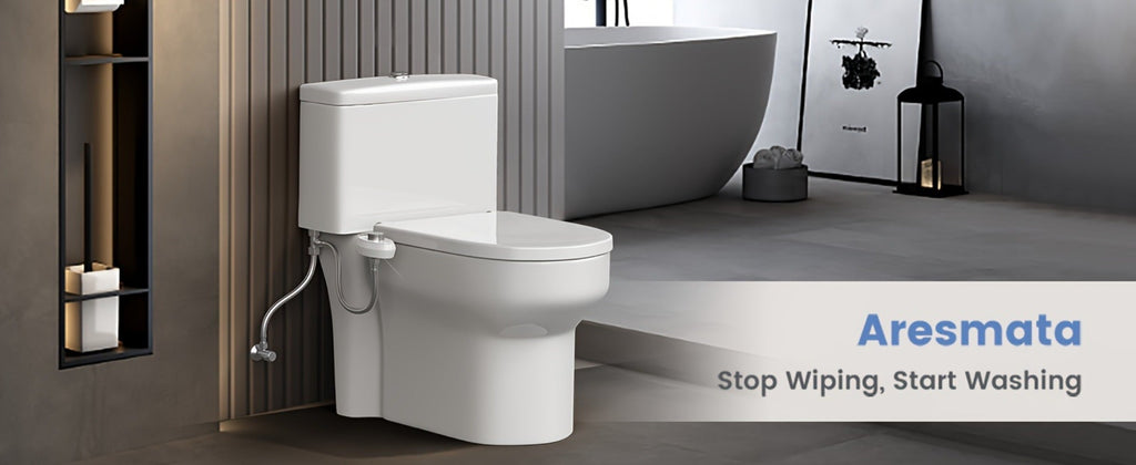 Ultra-Slim Non-Electric Bidet Attachment for Toilet, Self-Cleaning Dual Retractable Nozzles, Adjustable Water Pressure, Fresh Water Sprayer, US Standard, Easy Install