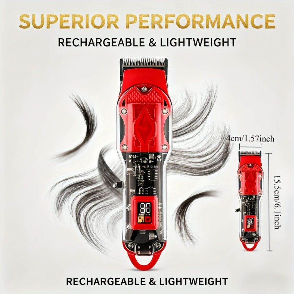 Professional Hair Clippers for Men - Cordless USB Fast Charging with Digital Display, 4 Adjustable Speeds, 4 Limit Combs 0.5-15mm, Rechargeable Lithium Battery, Barber-Grade Portable Clipper Kit 1 or 3 Piece