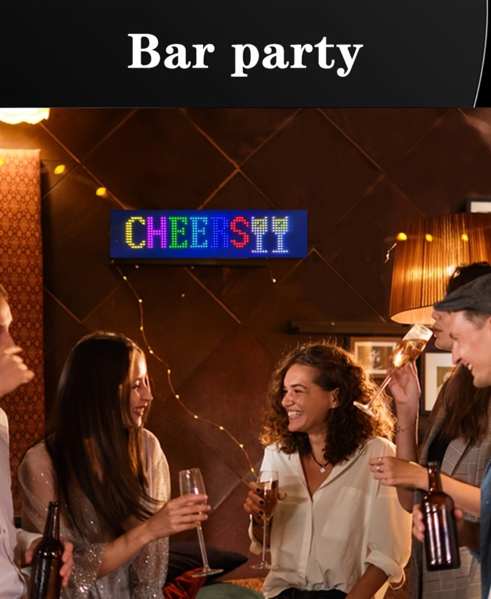 Flexible LED Display Screen Programmable Text & Animation, App & Remote Control, High-Definition RGB Matrix Panel for Any Curved Surface, Unique Gift for Friends & Family, Home Office Party Decoration