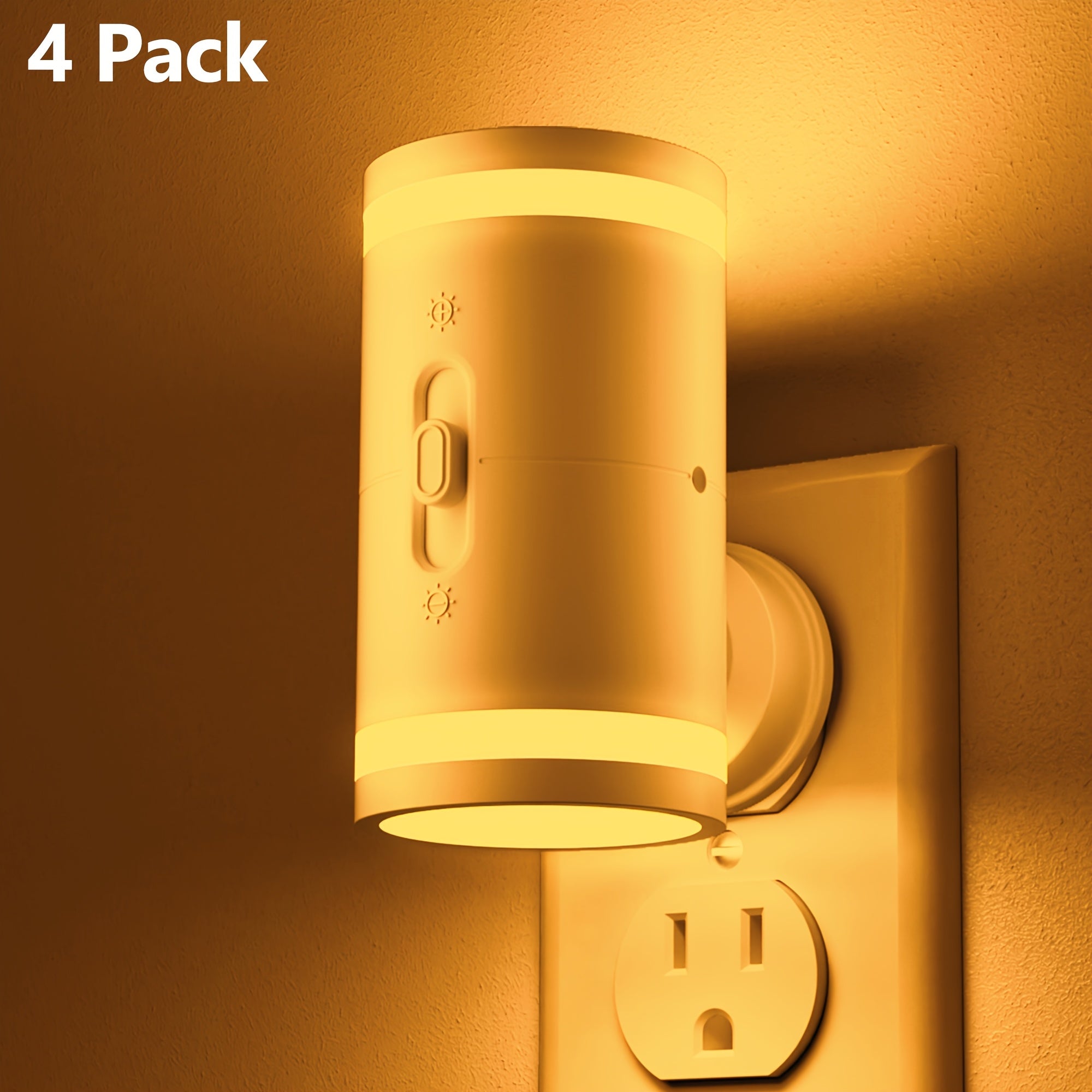 LED Night Light Plug In Dusk to Dawn Sensor ¨C 5-120LM Adjustable Brightness, 3 Color Temperatures, Modern Plug-In Night Lights for Hallway, Bedroom, Staircase, Bathroom & Toddler Room, 2 or 4 Pack