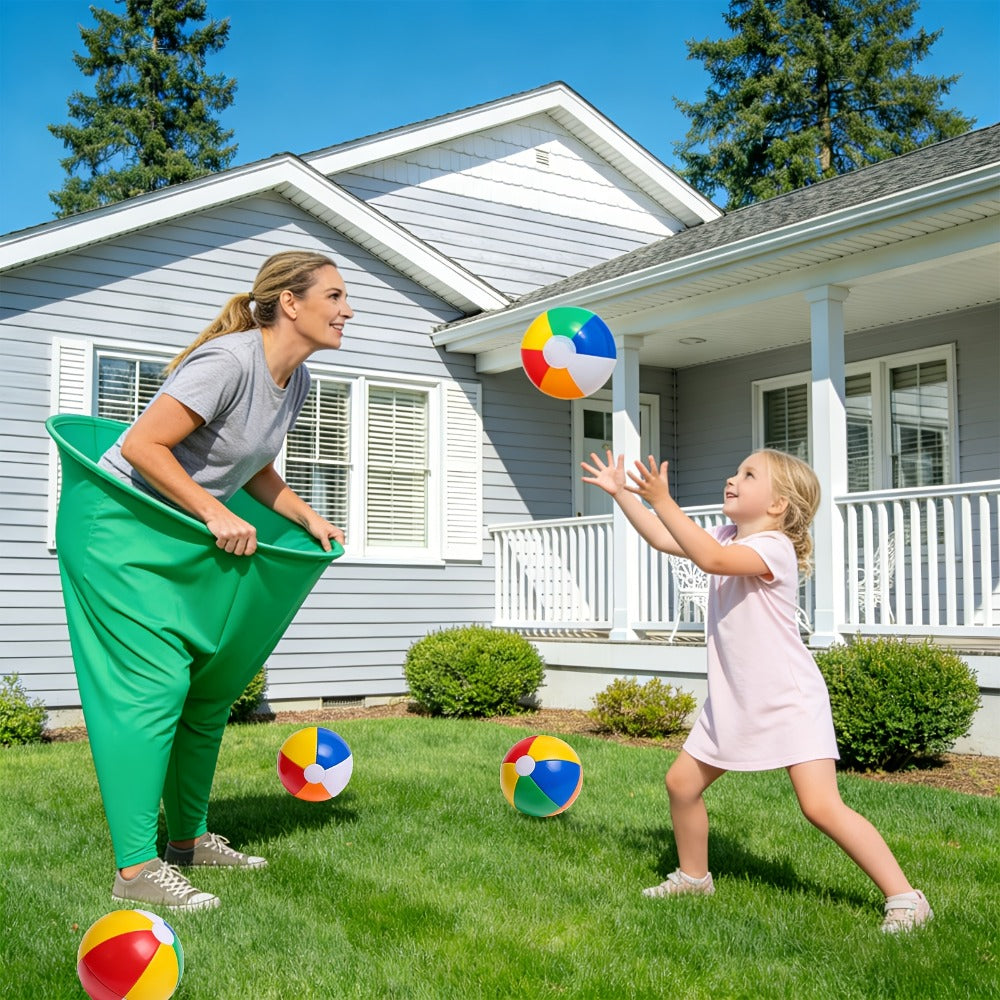 Grandma Pants Game Set 2 Pack ¨C Outdoor Party Ball Pants Game with 12 Elastic Balls & 2 Pumps, Fun Team Building Activity for Adults Kids, Backyard Summer Party Games, Baby Shower, Family Reunion