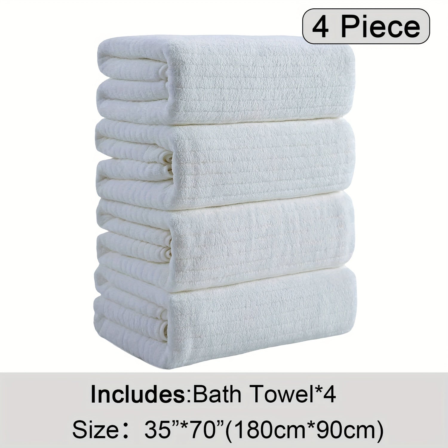 Bath Towels Set 4 Pack 35x70 Inch Oversized Extra Large - Microfiber Super Absorbent Quick Dry XL Bath Sheet Soft Bathroom Towels | 13 Colors | Family Hotel Spa Shower Towel Set Coastal Style