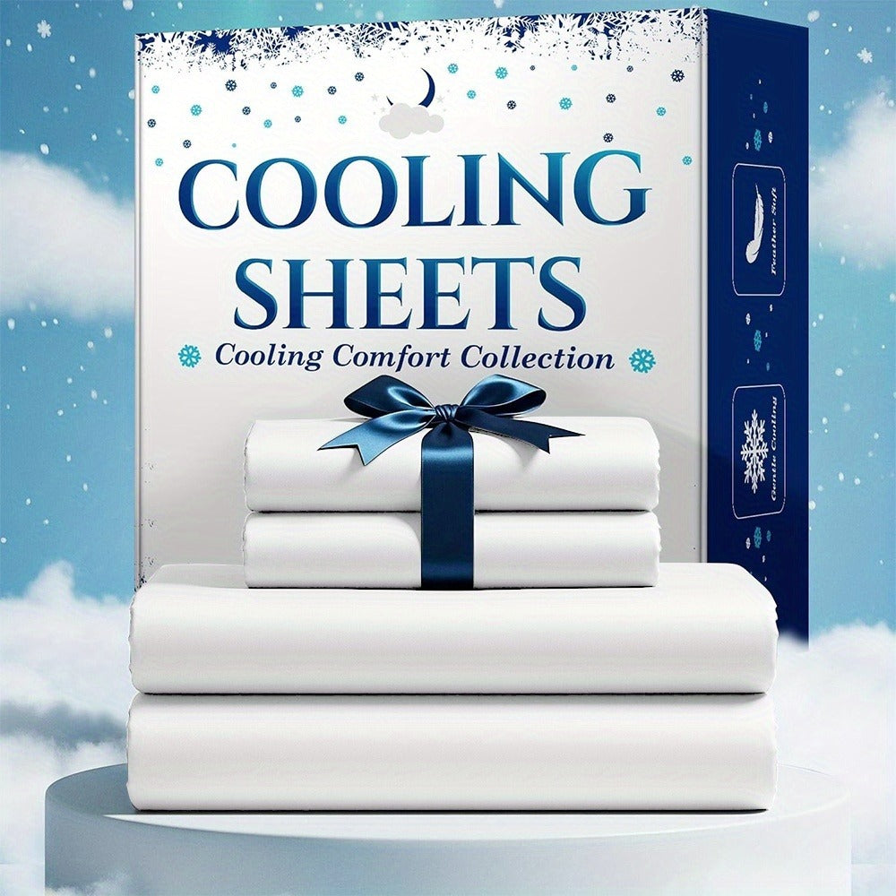 Bamboo Blend Cooling Bed Sheet Set 4pcs ¨C Ultra Soft Breathable Kids Sheets, Deep Pocket Fitted Sheet 18¡±-24¡±, 2200TC Shrink & Wrinkle Resistant, All-Season Hotel Luxury Bedding, Twin Full Queen King