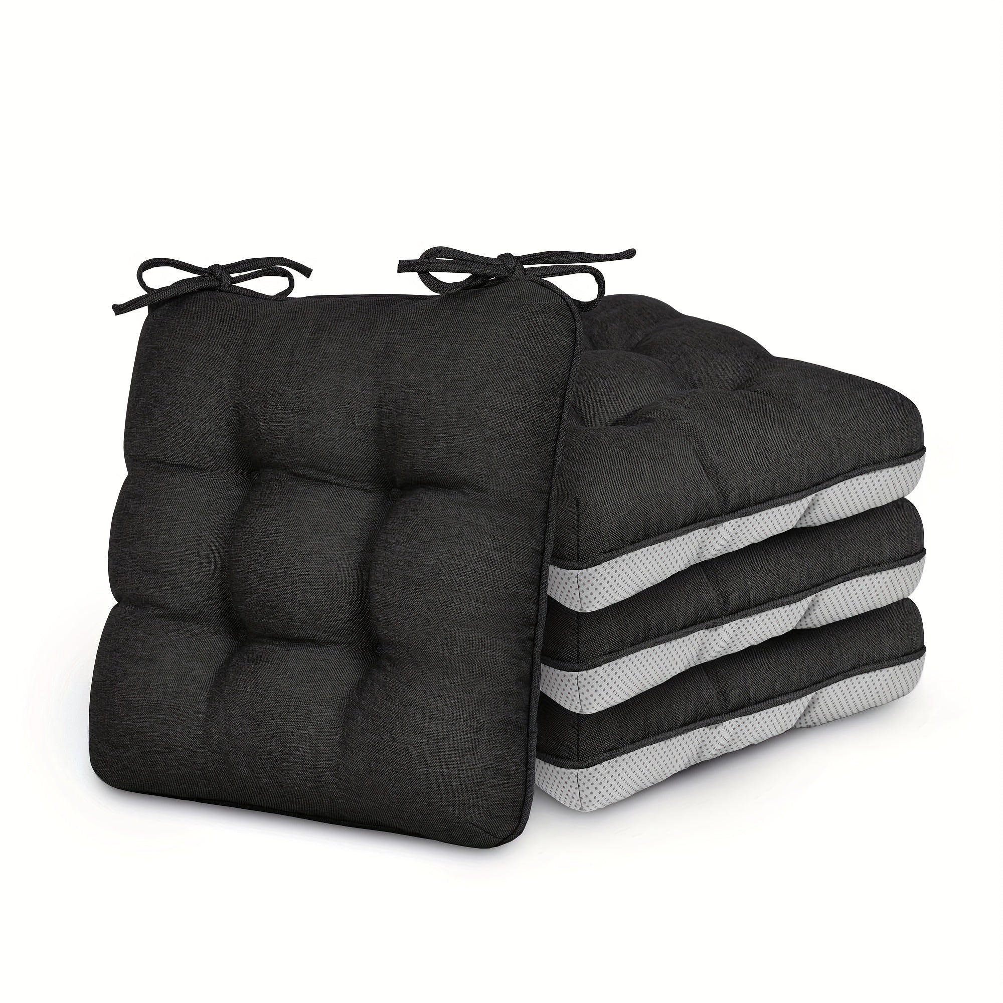 Memory Foam Chair Cushions 4/8 Pack, Non-Slip Seat Pads for Dining Chairs, Kitchen, Office & Patio ¨C Indoor Outdoor Chair Pads M/L Size