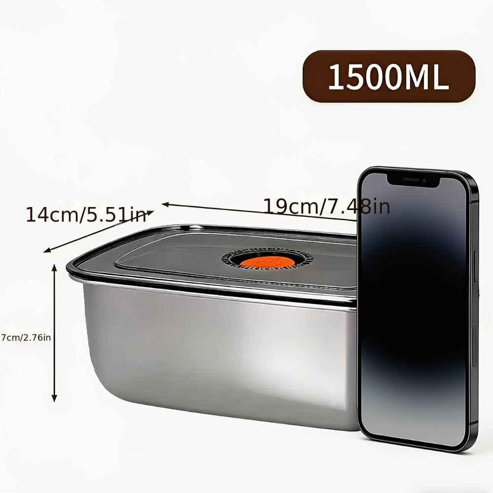 Stainless Steel Lunch Boxes, Set of 6 Large 50.72 oz Food Storage Containers with Lids ¨C Airtight Stackable Refrigerator Storage Containers for Meal Prep, Leftovers, Kitchen and Office