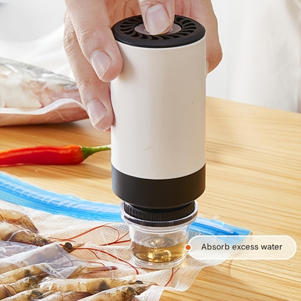 Cordless Vacuum Pump with Multiple Accessories ¨C Portable Food Vacuum Sealer & Dehumidifier for Food Preservation, Crisper Containers, Travel Space Saving & Outdoor Storage