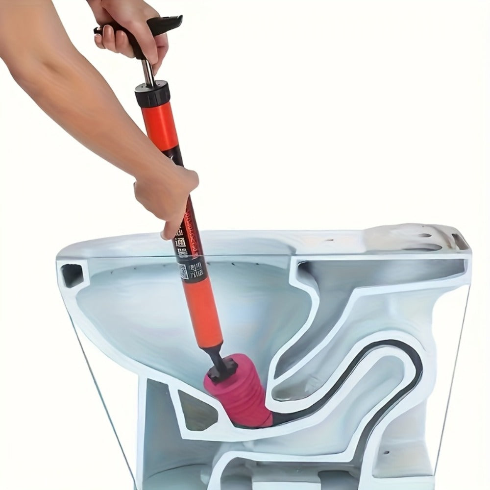 Toilet Plunger Heavy-Duty Air Pressure Drain Cleaner - Pipe Unclogger with Ergonomic Handle, Suction Cup Clog Remover for Toilet Sink Shower Bathtub, Efficient Bathroom Unclogging Tool, 1pc