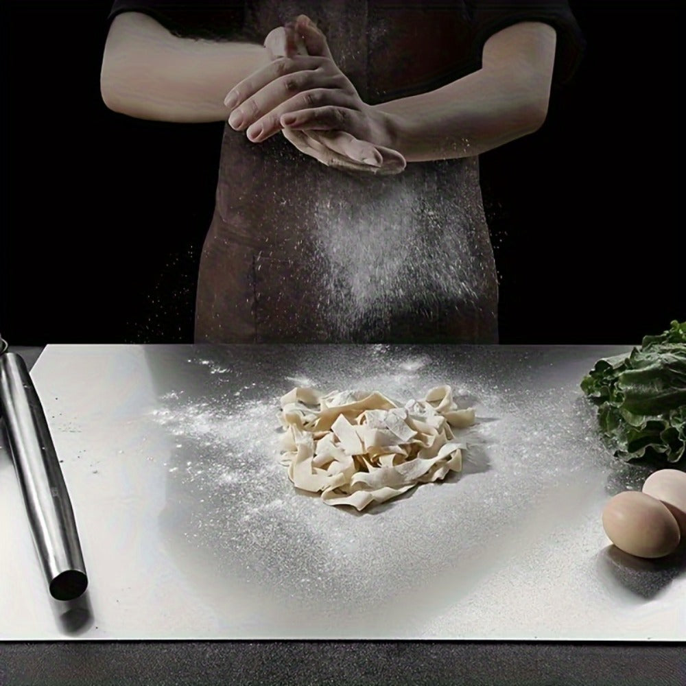 Stainless Steel Cutting Board Extra Large 304 Steel Anti-Slip L-Edge for Baking Kneading Dough BBQ Kitchen Chopping Board 3 Sizes
