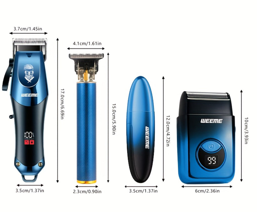 Men's Electric Hair Clipper Set USB Rechargeable with Nose Hair Trimmer & Shaver Wireless Professional Grooming Kit Father's Day Gift