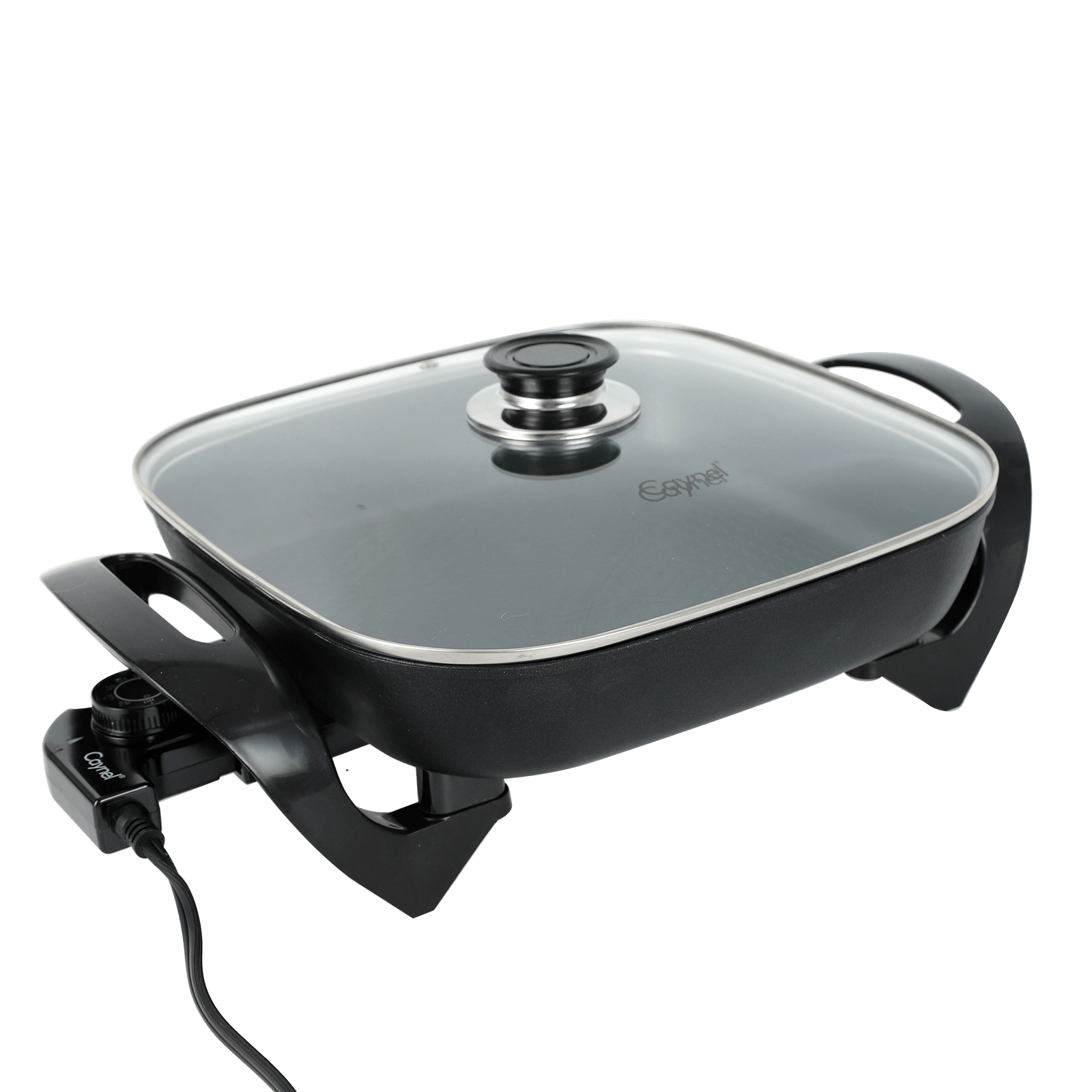Electric Skillet 12x12 Inch Nonstick Ceramic with Glass Lid 1400W Adjustable Temperature up to 420¡ãF ¨C Aluminum Body Electric Frying Pan for Fry Bake Steam Simmer, Black & Copper