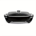 Electric Skillet 8 Quart Non-Stick Copper Deep Dish ¨C 16x12 Large Electric Frying Pan with Tempered Glass Vented Lid, Adjustable Thermostat, Dishwasher Safe, Perfect for Family Meals & Entertaining