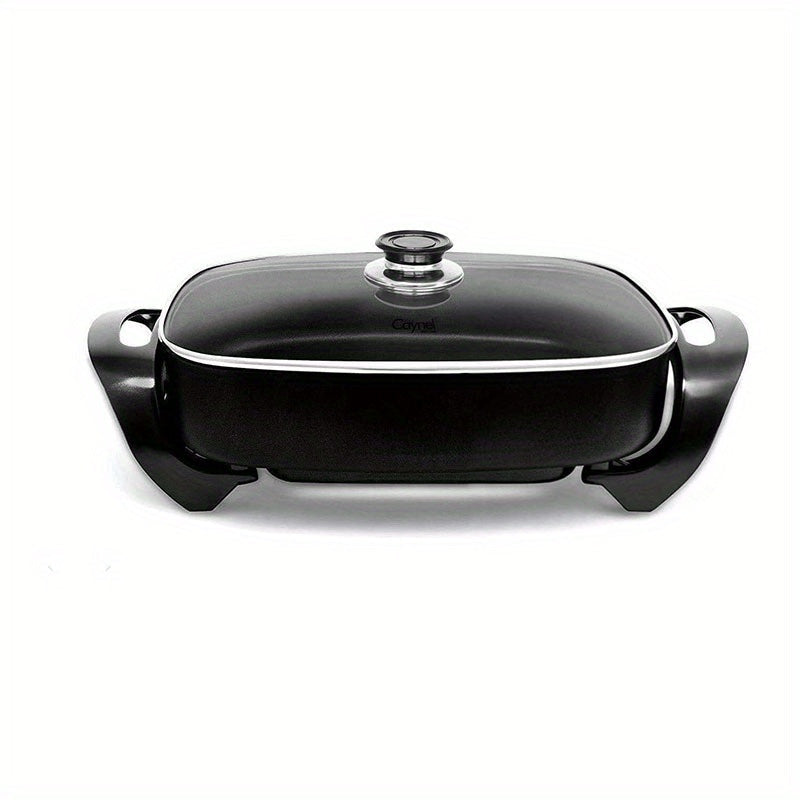 Electric Skillet 8 Quart Non-Stick Copper Deep Dish ¨C 16x12 Large Electric Frying Pan with Tempered Glass Vented Lid, Adjustable Thermostat, Dishwasher Safe, Perfect for Family Meals & Entertaining
