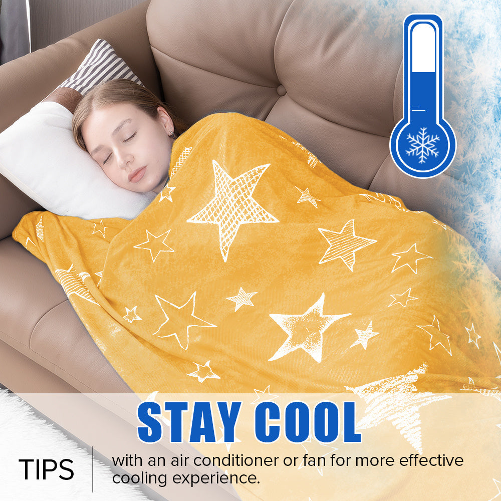 Cooling Blanket for Hot Sleepers - Summer Lightweight Breathable Throw Blanket Double-Sided Soft Cool Blanket for Bed Couch Sofa Night Sweats Hot Flashes Relief Tie-Dye & Solid Colors
