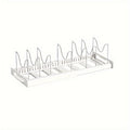 Pot Organizer Rack Adjustable Expandable Kitchen Cabinet Pots and Pans Organizer with Adjustable Dividers Easy Storage Organization for Kitchen Home White Gray